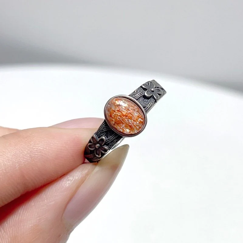 #B4 Silver Rings Wholesale Moonstone Golden Rutile Garnet Sunstone - Image 2