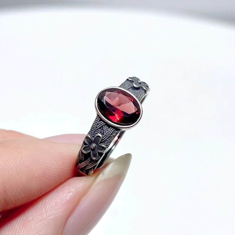 #B4 Silver Rings Wholesale Moonstone Golden Rutile Garnet Sunstone - Image 4