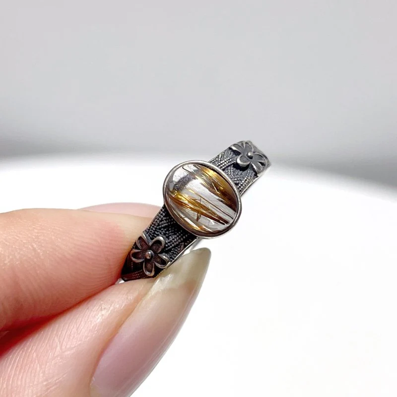 #B4 Silver Rings Wholesale Moonstone Golden Rutile Garnet Sunstone - Image 5