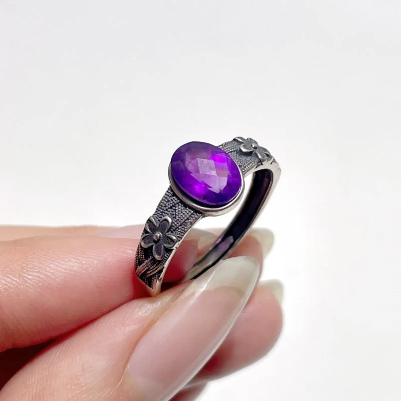 #B4 Silver Rings Wholesale Moonstone Golden Rutile Garnet Sunstone - Image 7