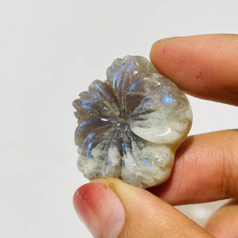 18 Pieces Moonstone Mixed Sunstone Flower Carving - Image 3