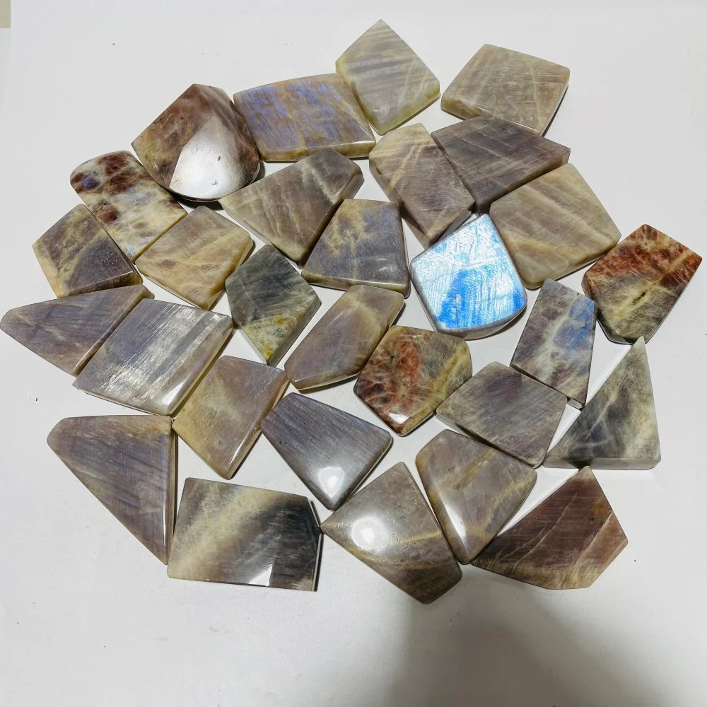 29 Pieces High Quality Moonstone Mixed Sunstone Free Form - Image 3