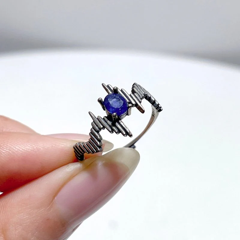 #B5 Silver Ring Wholesale Blue Tanzanite Moonstone Ring - Image 2
