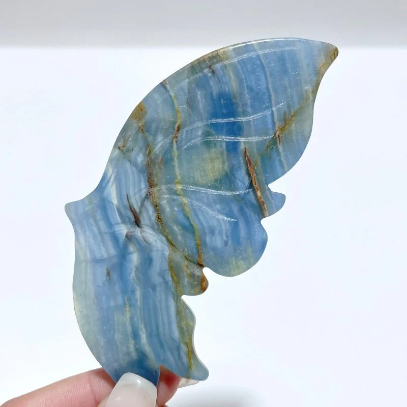 3 Pairs Blue Onyx Butterfly Wing With Stand - Image 5