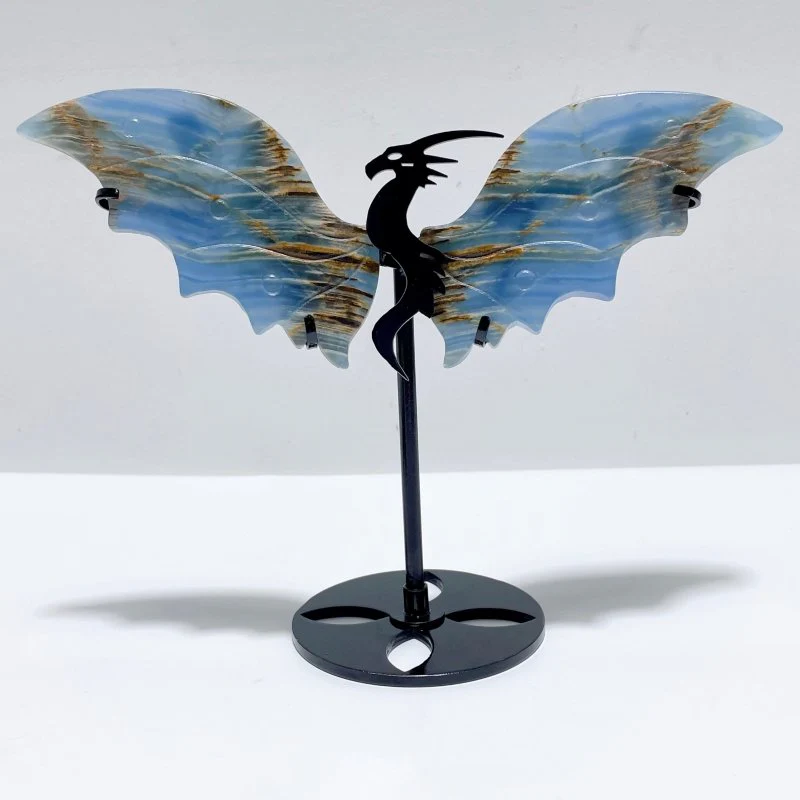 3 Pairs Blue Onyx Flying Dragon Wing With Stand - Image 2