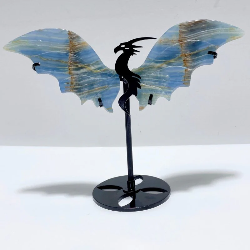 3 Pairs Blue Onyx Flying Dragon Wing With Stand - Image 4