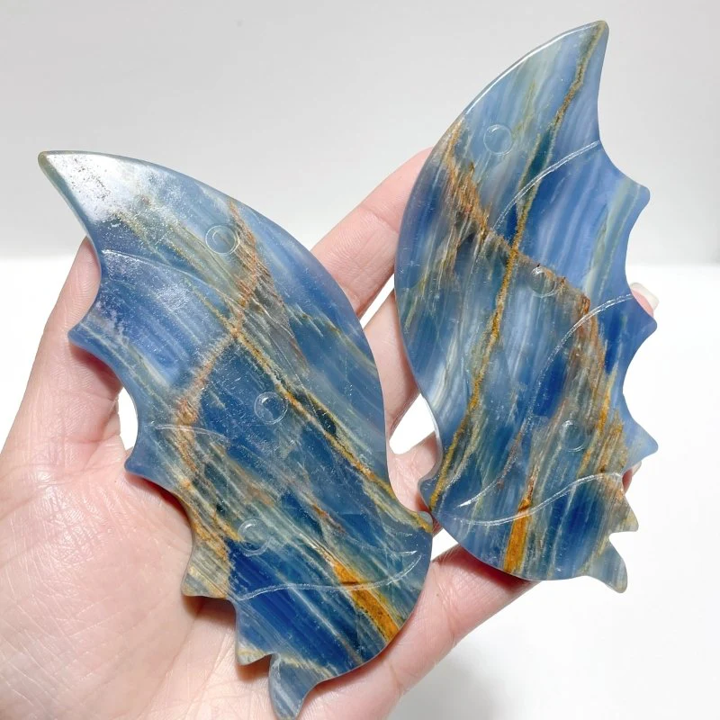 3 Pairs Blue Onyx Flying Dragon Wing With Stand - Image 6