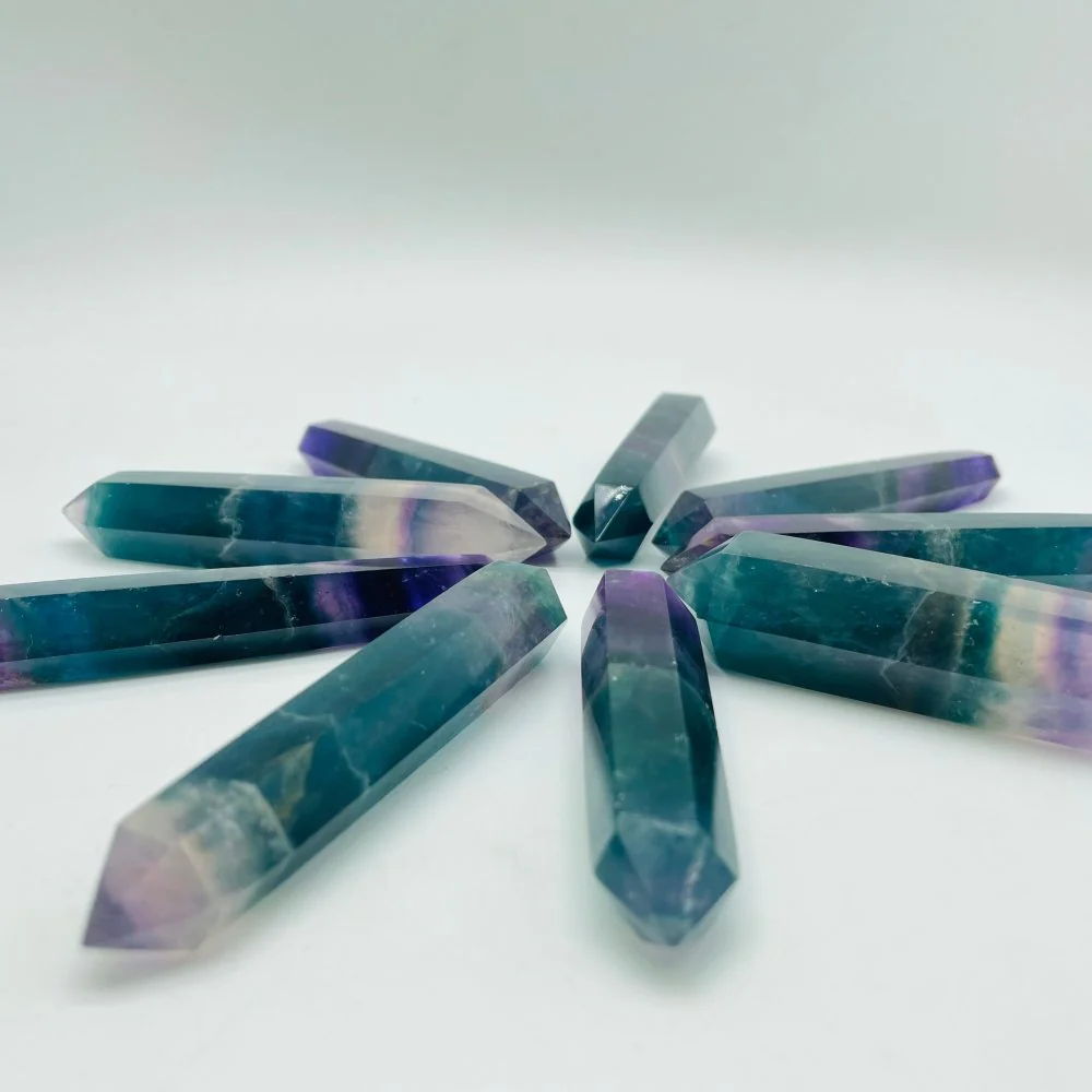 Blue Purple Fluorite Double Point Tower Wholesale - Image 4