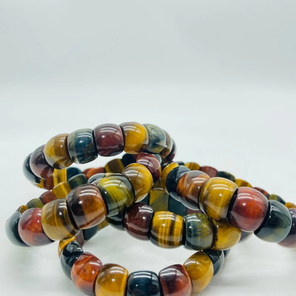 Blue Red Yellow Mixed Color Tiger Eye Bracelet Crystal Wholesale - Image 3