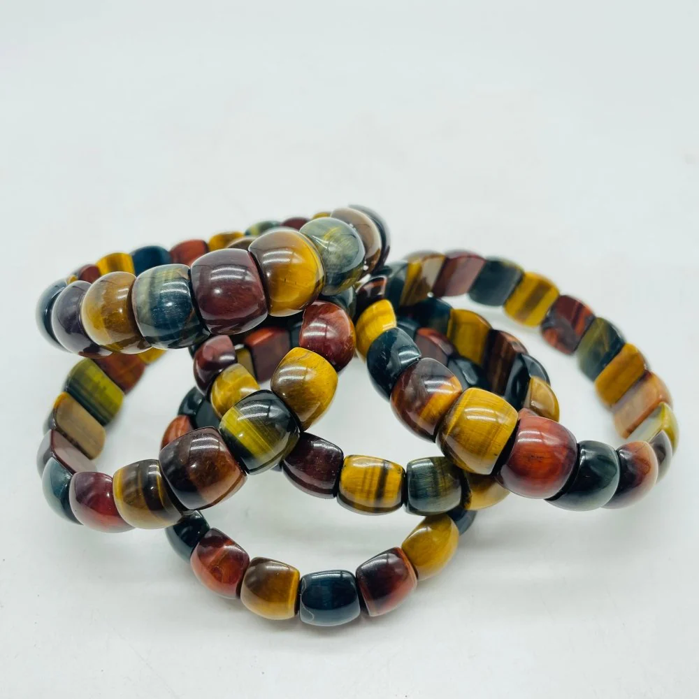 Blue Red Yellow Mixed Color Tiger Eye Bracelet Crystal Wholesale - Image 4