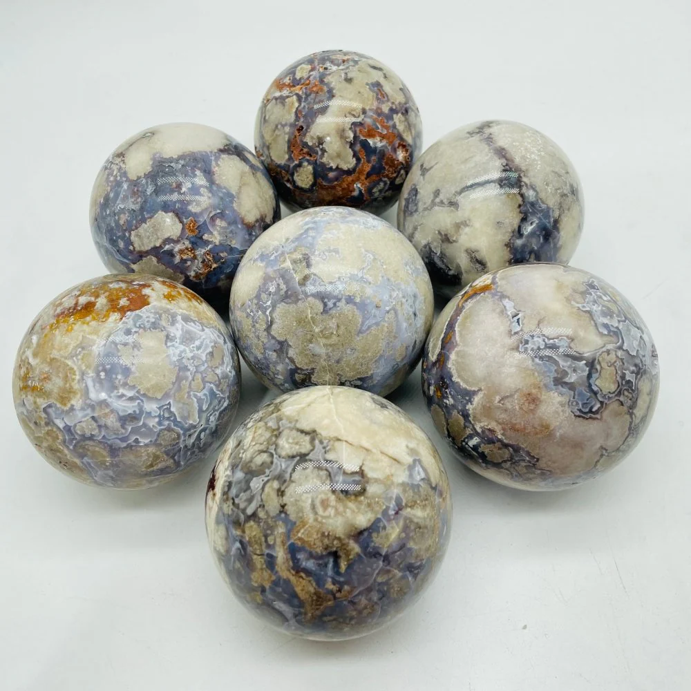 Blue Sakura Flower Agate Spheres Ball Wholesale - Image 3