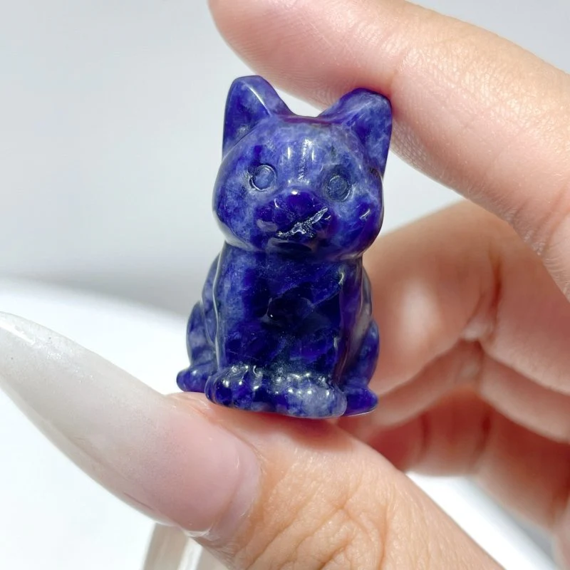 Blue Sodalite Cat Carving Wholesale - Image 4