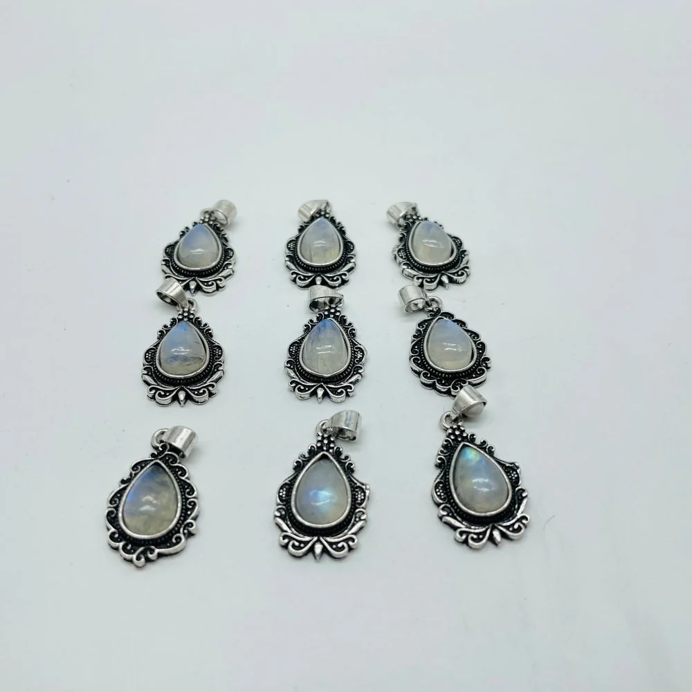 Blue Sri Lanka Moonstone Teardrop Shape Pendant Wholesale - Image 3