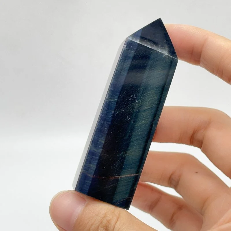 Blue Tiger Eye Four-Sided Tower Points Wholesale - Image 2