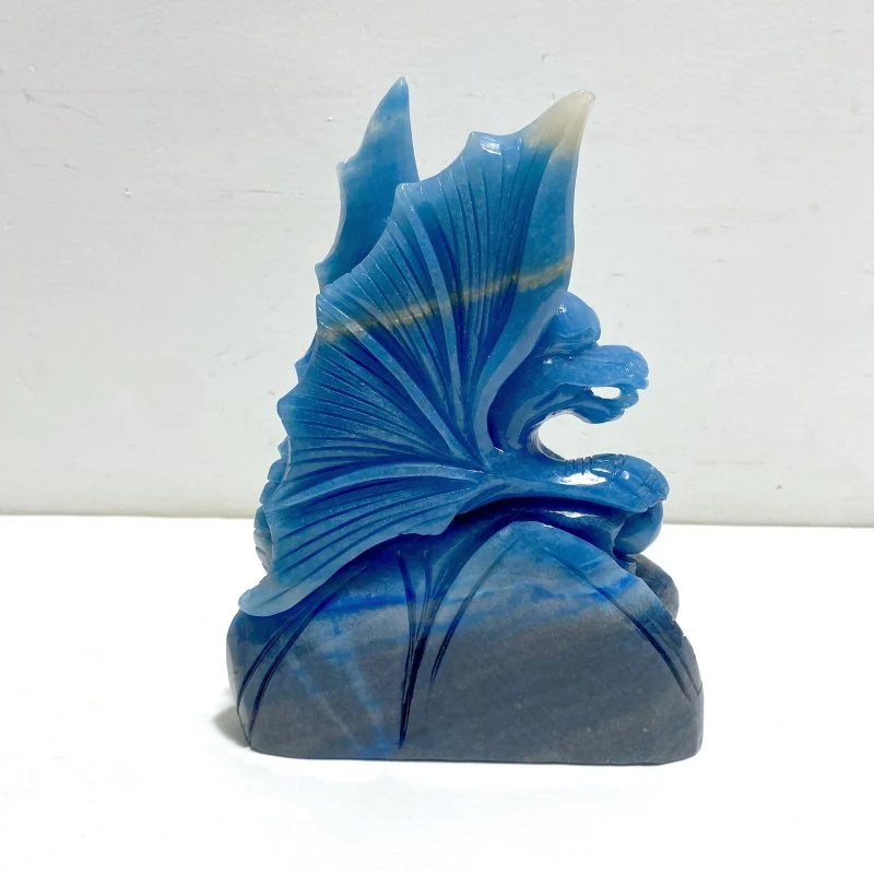 Blue Trolleite Flying Dragon Carving #15 - Image 4