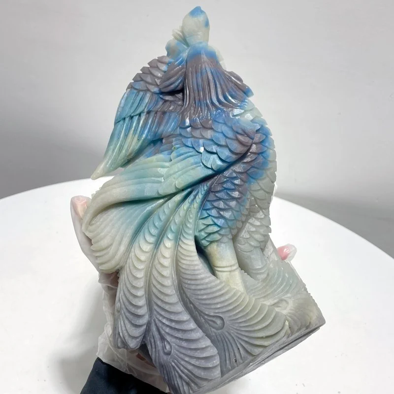Large Blue Trolleite Phoenix Carving - Image 2