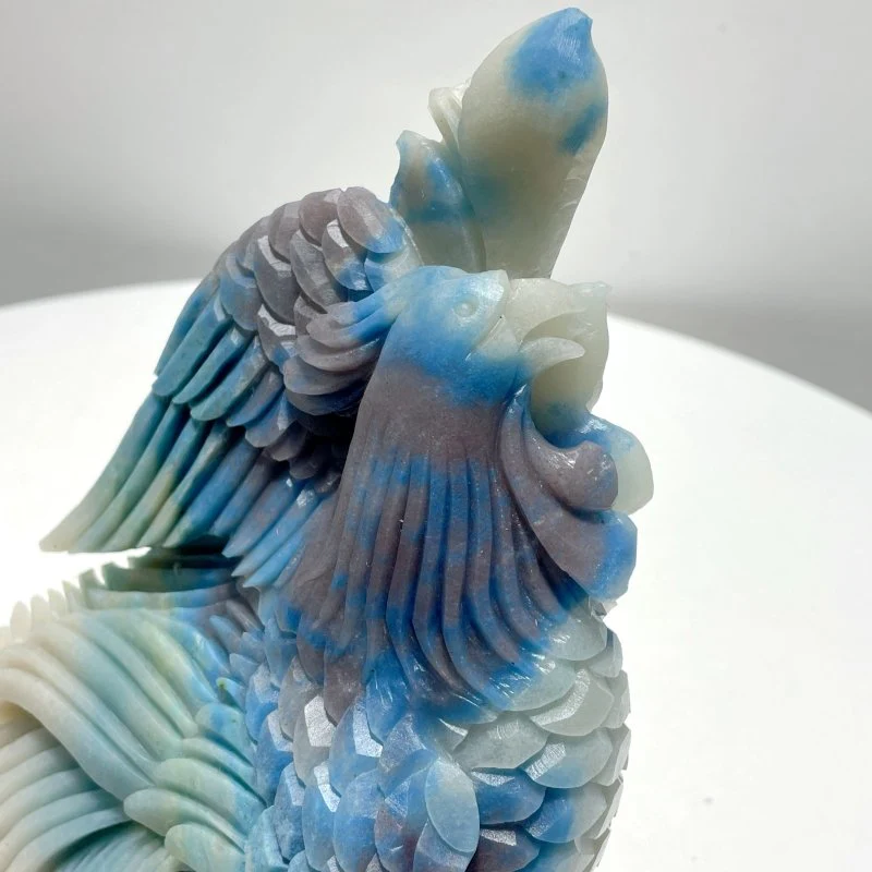 Large Blue Trolleite Phoenix Carving - Image 3