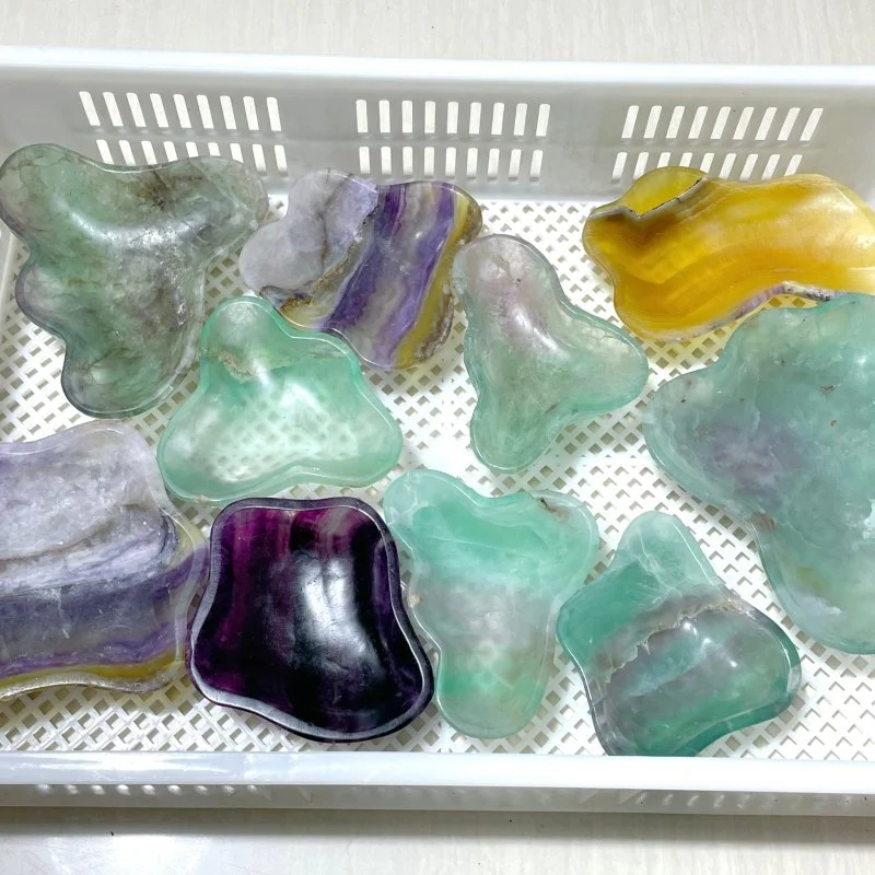 10 Pieces Large Colorful Fluorite Bowl Home Decor Carving Closeout - Image 3