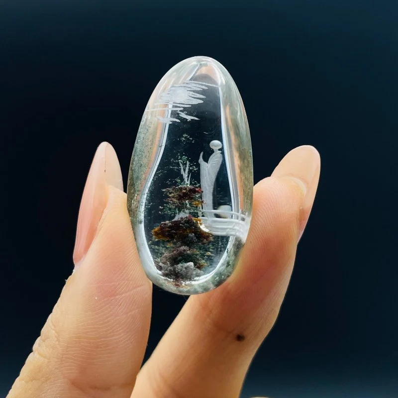5 Pieces Buddhist Monk Bodhi Kensho Garden Quartz Inner Scene Carving - Image 4