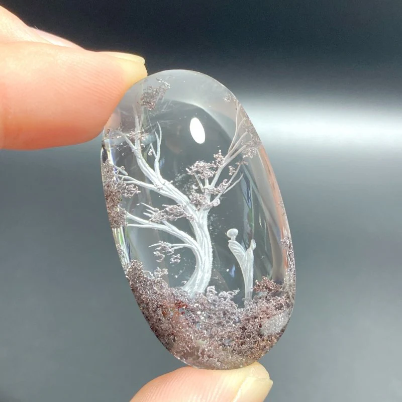 3 Pieces High Quality Buddhist Monk Bodhi Kensho Garden Quartz Inner Scene Carving - Image 3