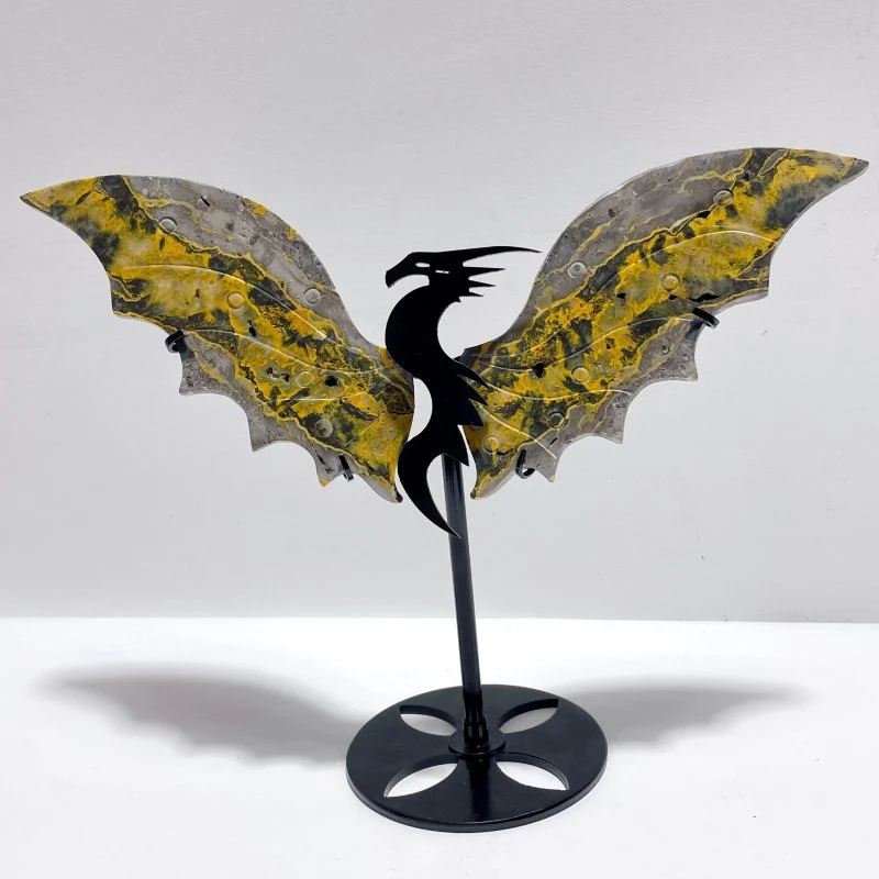 Bumble Bee Jasper Flying Dragon Wing With Stand