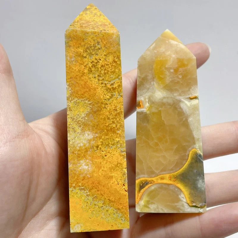 26 Pieces Deep Yellow Bumble Bee Jasper Raw Side Point - Image 8