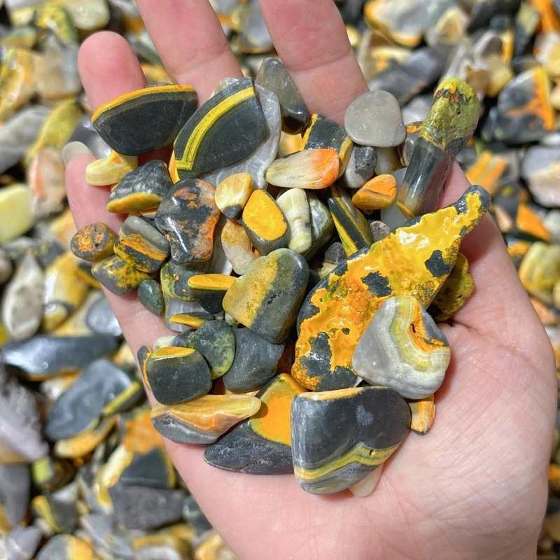 Polished Bumblebee Jasper Gravel Chips Mixed Size Wholesale - Image 3