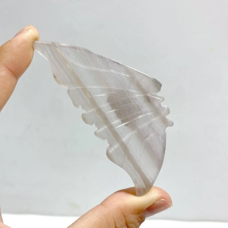 6 Pairs Small Fluorite Butterfly Wing Carving With Stand - Image 6