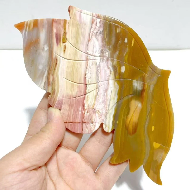 Ocean Jasper Butterfly Wing Carving With Stand - Image 3