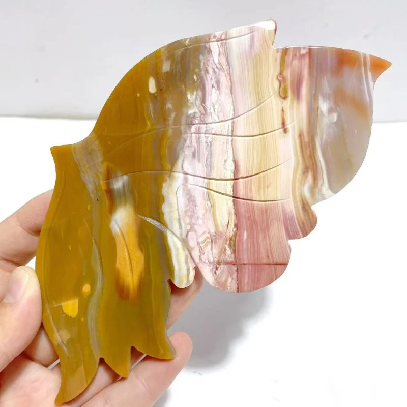 Ocean Jasper Butterfly Wing Carving With Stand - Image 4