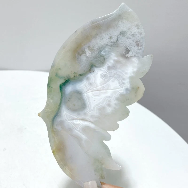 2 Pairs Butterfly Wing Carving With Stand Mookaite And Agate - Image 3