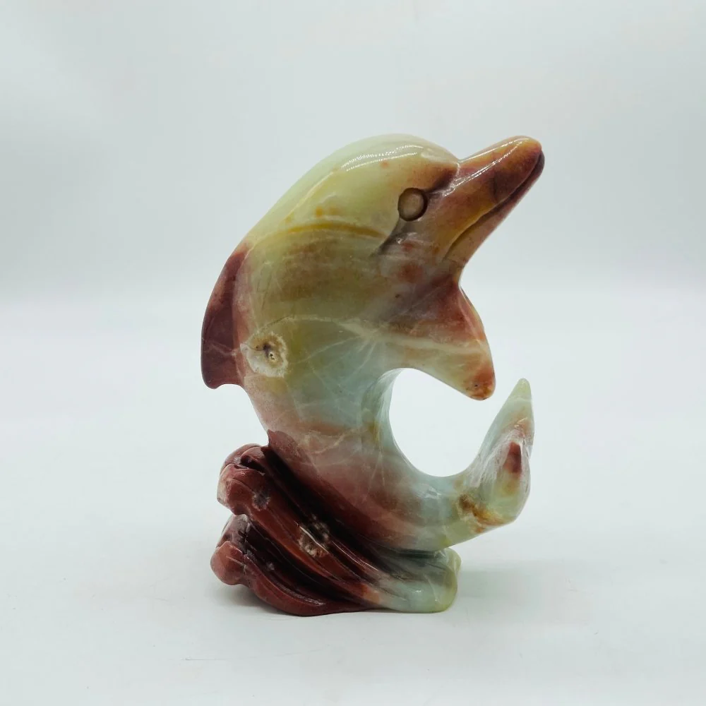 Caribbean Calcite Dolphin Carving - Image 2