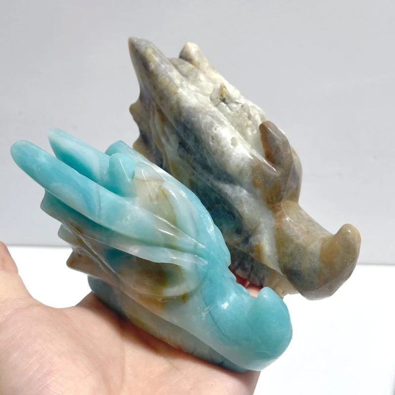 9 Pieces Large Caribbean Calcite Dragon Head Carving Closeout - Image 3