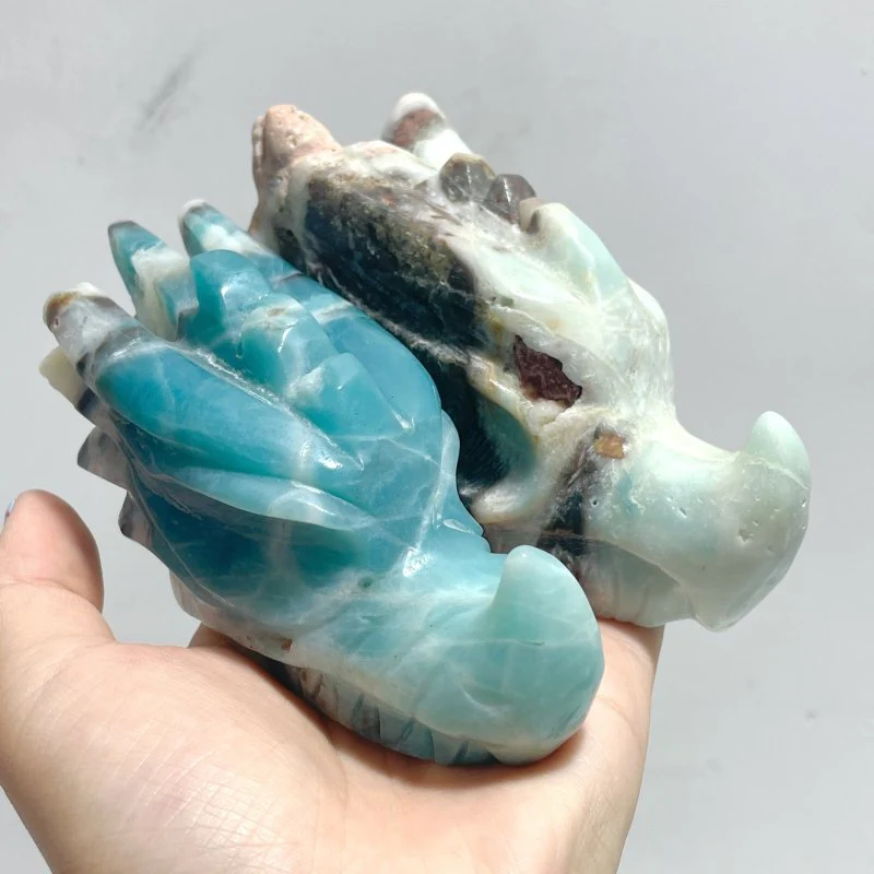 9 Pieces Large Caribbean Calcite Dragon Head Carving Closeout - Image 6