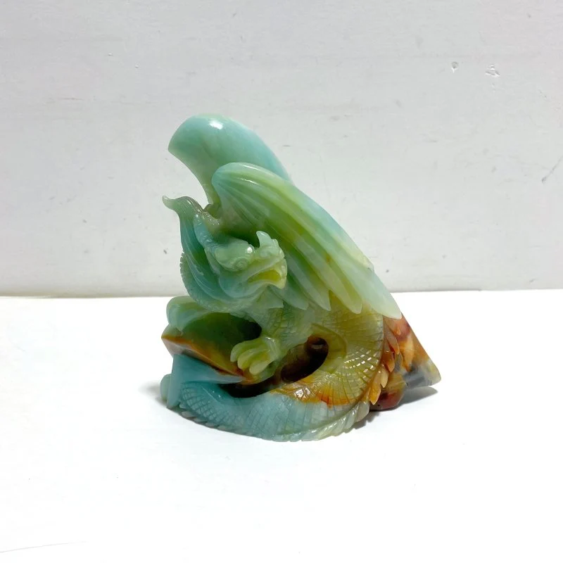 Unique Caribbean Calcite Flying Dragon Carving
