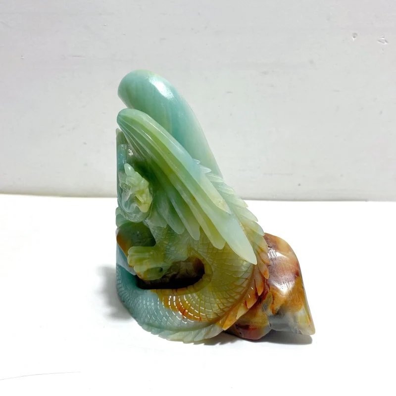 Unique Caribbean Calcite Flying Dragon Carving - Image 3