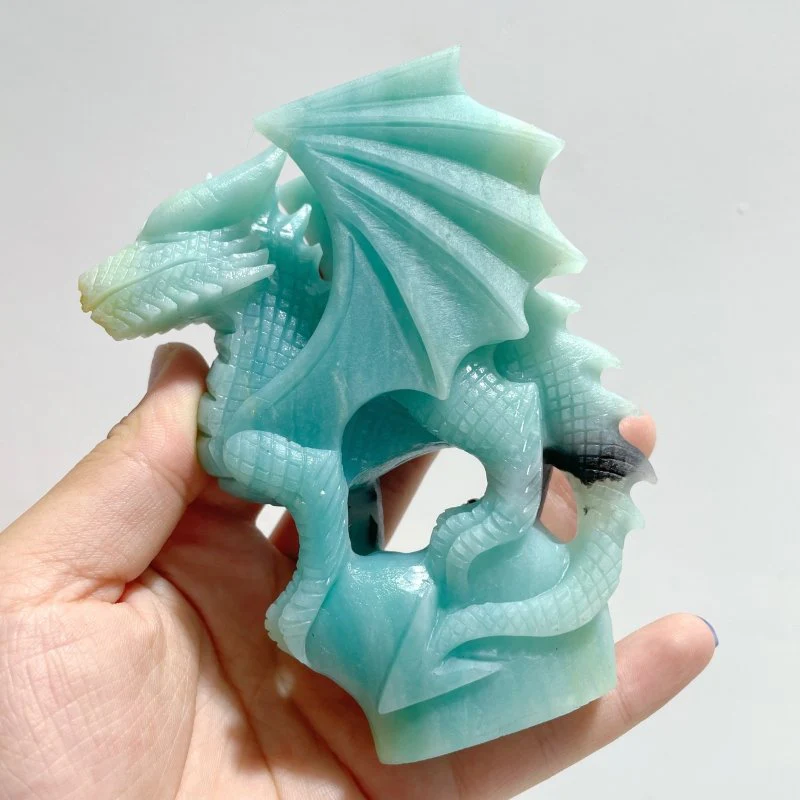 3 Pieces High Quality Caribbean Calcite Flying Dragon Castle Carving - Image 2