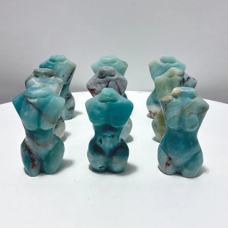 9 Pieces Caribbean Calcite Goddess Carving