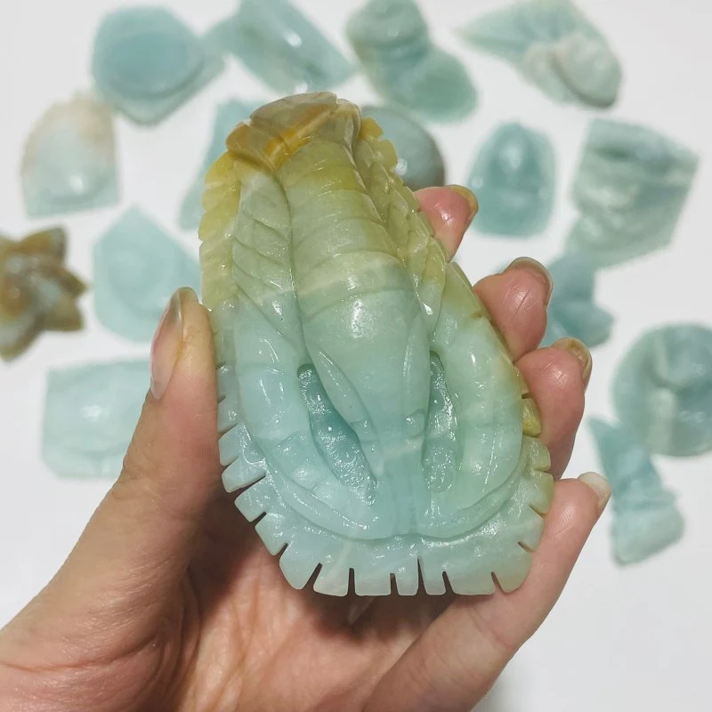 19 Pieces Caribbean Calcite Marine Animals Carving - Image 5