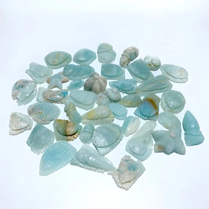 39 Pieces Caribbean Calcite Sea Animals Carving