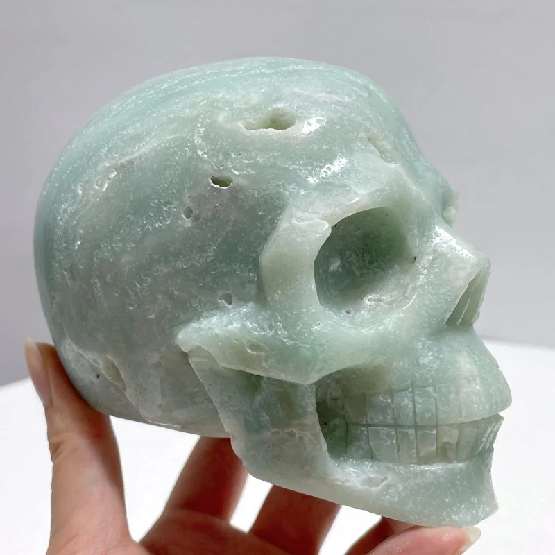 2 Pieces Large Caribbean Calcite Skull Carving - Image 5