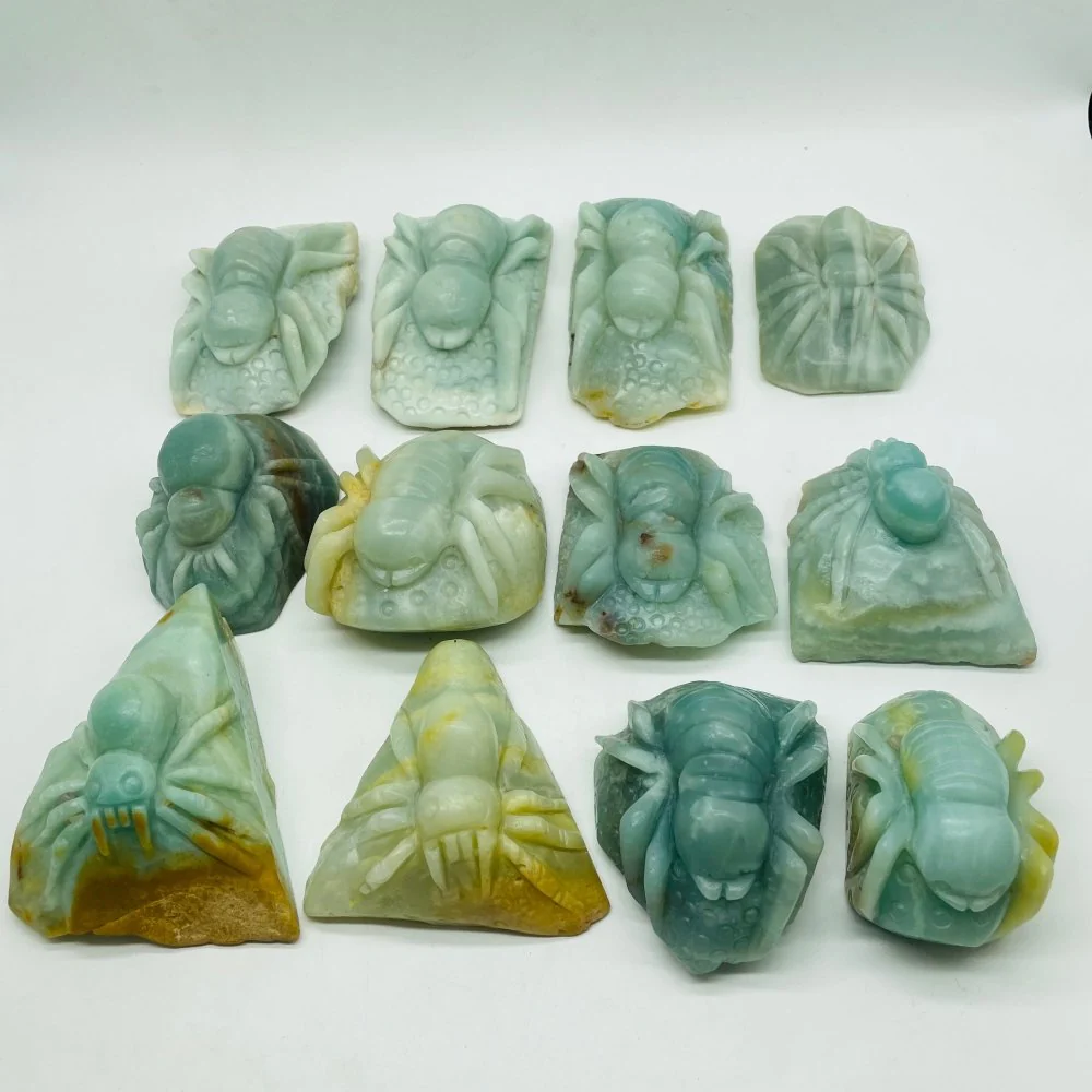 12 Pieces Caribbean Calcite Spider Carving - Image 10