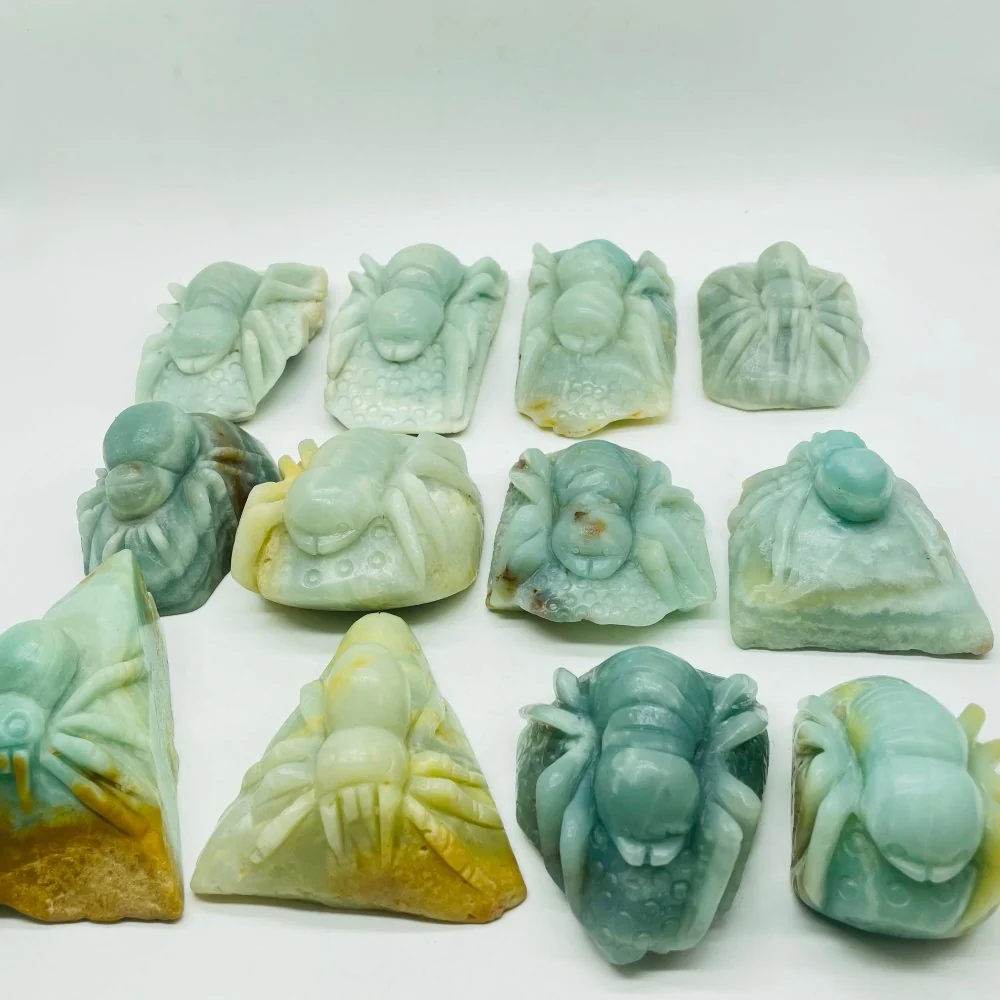 12 Pieces Caribbean Calcite Spider Carving - Image 9