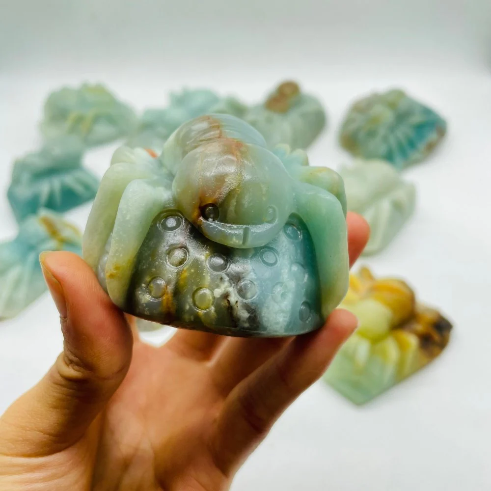 13 Pieces Caribbean Calcite Spider Carving - Image 7