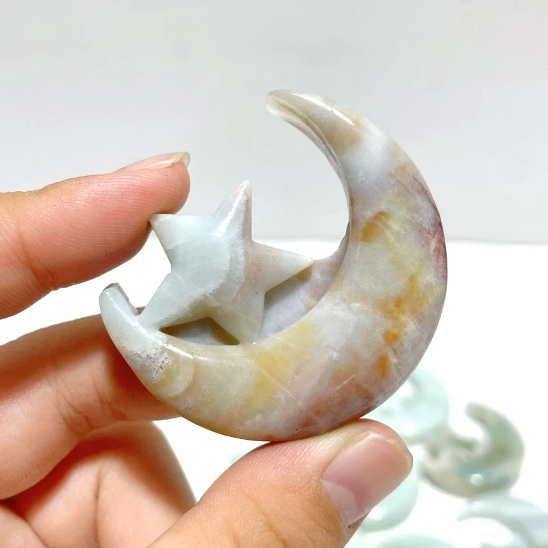 Caribbean Calcite Star Moon Carving Wholesale - Image 4