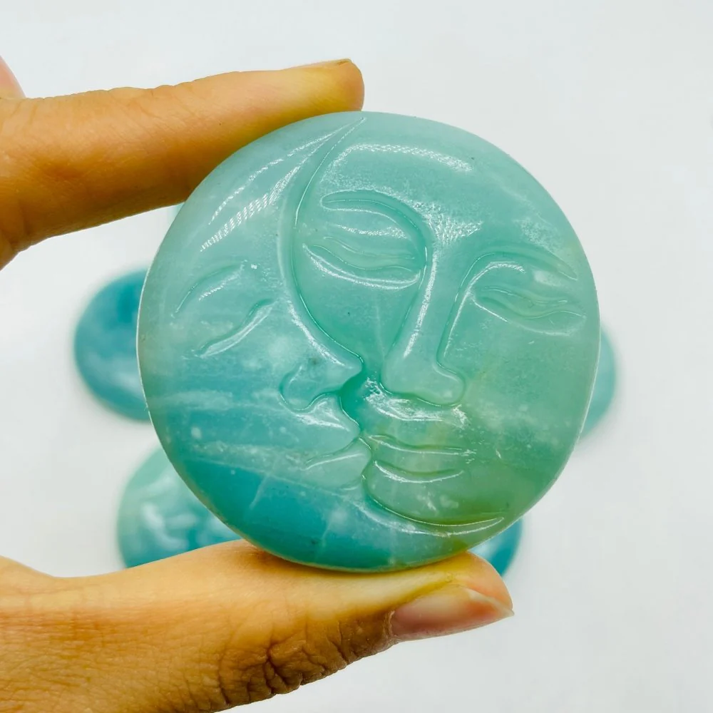 Caribbean Calcite Sun Moon Face Wholesale - Image 4