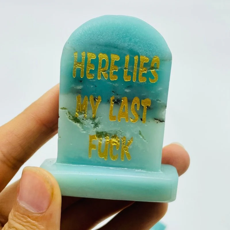 (Here Lies My Last Fuck Tomb Stone Funny)Caribbean Calcite Shape Carving Wholesale - Image 6