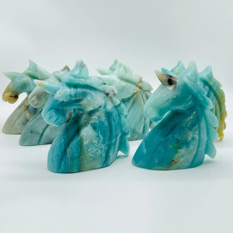 8 Pieces Caribbean Calcite Unicorn Carving - Image 2