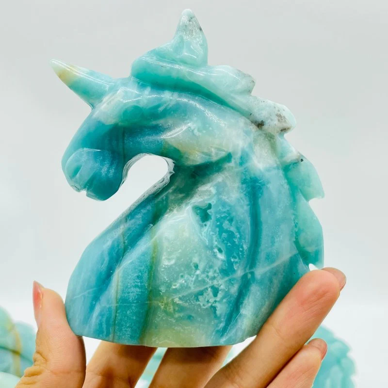 8 Pieces Caribbean Calcite Unicorn Carving - Image 5