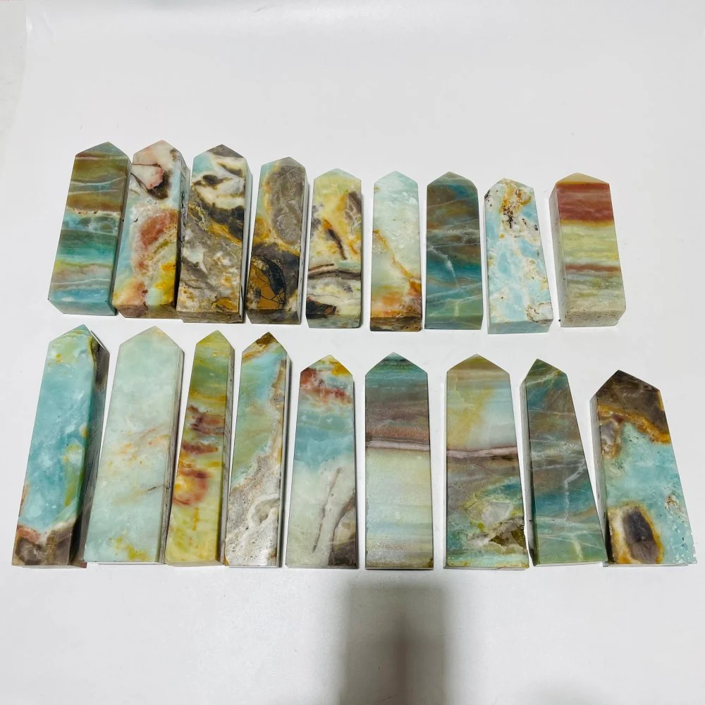 18 Pieces Caribbean Calcite Four-Sided Points - Image 9